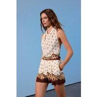 WOVCOR Women's Scarf Print Flippy Summer Shorts | Size: 8