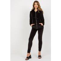 Love Lace Women's Velour Zip Hoodie & Jogger Set Style 177077 in Black | Size: S/M