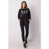 Love Lace Women's Embroidered Stand Collar 3/4 Tracksuit in Black | Size: S/M
