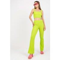 Love Lace Women's Rectangular Neck Padded Top Wide Leg Set in Green