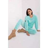 Love Lace Women's Velour Knit Sweatshirt & Tapered Pants Set in Green