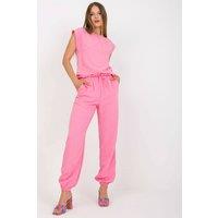 Love Lace Women's Classic Blouse & Long Pants Summer Set in Pink | Size: Small