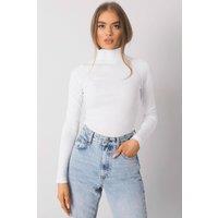 Love Lace Women's Classic Fitted Long Sleeve Turtleneck Top in White | Size: Large/XL