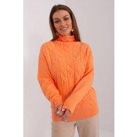 Love Lace Women's Variegated Knit Acrylic Turtleneck Sweater in Orange