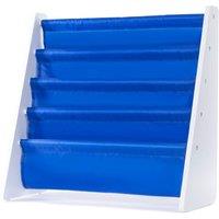 LIVIVO Natural Kids Bookshelf 4 Tier Sling Book Storage Rack in Blue