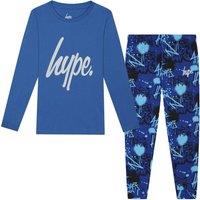 Hype Boy's Blue Graffiti Pyjama Set Soft Sleepwear Lounge PJs | Size: 11-12 Years