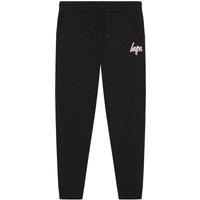 Hype Girl's Joggers Black Casual Sweatpants Soft Cuffed Lounge Bottoms | Size: 13-14 Years