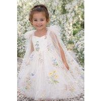 Lilly + Bo Girl's Athena in Ivory Party or Flower Girl Dress in Natural | Size: 3-4 Years
