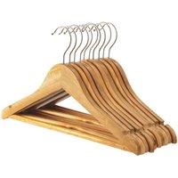 Kelvenix 10x Wooden Kids Clothes Hangers Baby Childrens Trouser Bar Brown