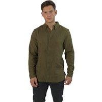 TopLook London Men's Business Casual Shirt Button-Down Semi Formal Shirt in Dark Olive | Size: 2XL