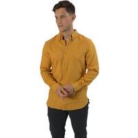 TopLook London Men's Business Casual Shirt Button-Down Semi Formal Shirt in Mustard | Size: XS