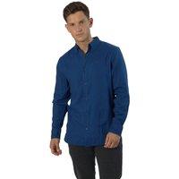 TopLook London Men's Business Casual Shirt Button-Down Semi Formal Shirt in Dark Navy | Size: 3XL