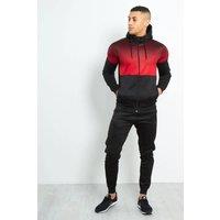 AARHON Men's Mens Black Two Tone Hooded Skinny fit Tracksuit | Size: Large