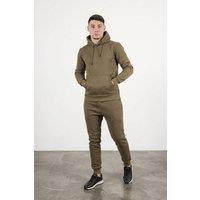 AARHON Men's Mens Comfy Hoodie & Jogger Tracksuit Set in Khaki | Size: Large