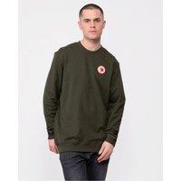 Fjallraven Men's Long Sleeve Crew Neck Logo Detail Sweatshirt in Olive | Size: Medium