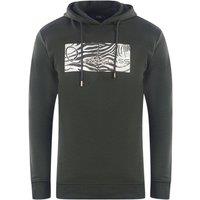 Cavalli Class Men's Zebra Print Logo Black Hoodie | Size: Medium