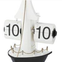 netfurniture Retro Nautical Ship Deck Flip Clock AM PM Boat Style Black