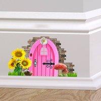 60 SECOND MAKEOVER Pink Fairy Door Wall Sticker