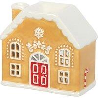 Something Different Candy Cane Gingerbread House Oil Burner in Mustard