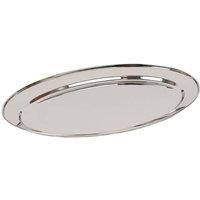Kelvenix 1pc Oval Serving Platter Stainless Steel Food Tray Plate 5035cm in Silver