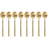 Kelvenix 8x 14.5cm Stainless Steel Teaspoons Gold Kitchen Coffee Cutlery | Size: 8x 14.5 cm