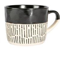 Kelvenix 1x Black 450ml Dipped Dash Stoneware Coffee Mug Large Tea Cup