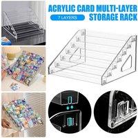 Kelvenix 2*7-Tier Clear Acrylic Collector Card Display Stand Rack Shelf