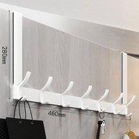 Kelvenix 7 Hook White Key & Coat Door Holder Wall Mounted Aluminum Rack