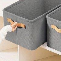 Kelvenix 3PCS Pants & Underwear Storage Boxes for Wardrobe Organization in Grey
