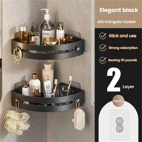 EONLION 2 PCS- ORGANISER STORAGE RACK CORNER in Black | Size: 500mm