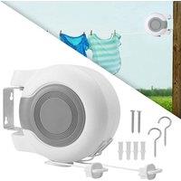 SPETLEK 30m Retractable Clothes Reel Double Washing Line in White | Size: 0.6m2