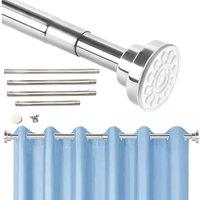 SPETLEK 1x Heavy Duty Telescopic Shower Curtain Pole in Silver