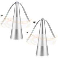 SPETLEK 2Pcs Fly Repellent Fan Portable Table in Silver
