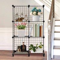 SPETLEK 6 Cube Storage Shelf Wire Metal in Black | Size: 500mm