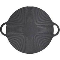 Kelvenix 48cm Large Cast Iron Tawa Parantha Pan Flat in Black | Size: 0.6m2