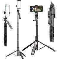 FLAVORA Extendable Phone Tripod Stand Adjustable in Black