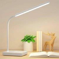 VOGREX Flexible Touch LED Desk Lamp, Dimmable with USB Port in White