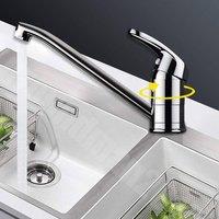 SPETLEK Modern Kitchen Sink Tap Monobloc Single Lever Swivel in Silver | Size: 1000mm 17000mm