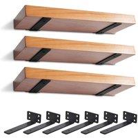 SPETLEK 6 Pack Black Floating Shelf Brackets 15 cm | Size: Large