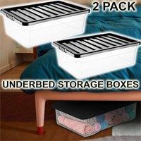 SPETLEK 2x 32L Underbed Storage Boxes in Black | Size: Large