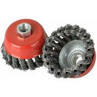 SPETLEK 4x Twist Knot Wire Wheel Cup Brush Set M14 in Red | Size: 10000mm x 520mm