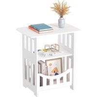 SPETLEK Small Bedside Table Cabinet Side in White | Size: Large