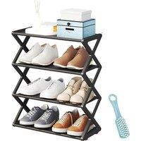 SPETLEK 4 TIER SHOE RACK STAND STORAGE SELF black | Size: Large
