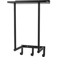 Levede Towel Rack Wall Mounted Shelf Bathroom Storage Holder with Hooks in Black