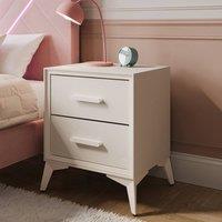 X Rocker Florence Canvas 2 Drawer Bedside Table in Beige