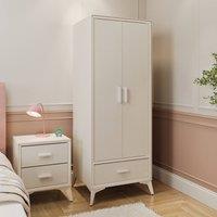 X Rocker Florence Canvas 2 Door Wardrobe in Beige