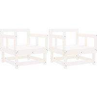 Berkfield Home Garden Chairs 2 pcs White Solid Wood Pine