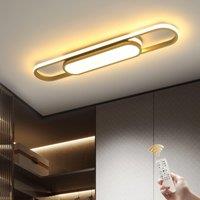 Garwarm Modern Dimmable Linear Gold LED Ceiling Light with Remote Control