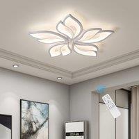 Garwarm 60W White Modern Remote Control Acrylic LED Flush Mount Leaf Lamp