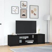 Berkfield Home TV Cabinet Black Oak 188.5x41x50 cm Engineered Wood